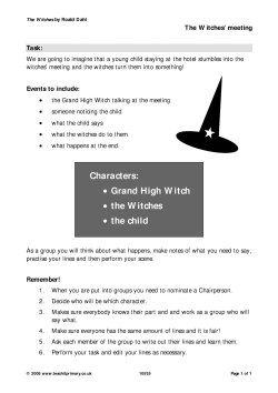 The Witches' meeting – a role-play