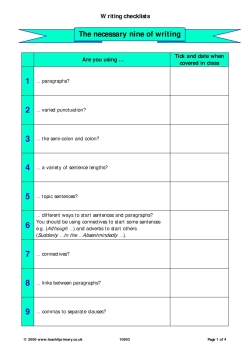 Writing checklists