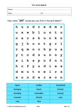 'Un' word search