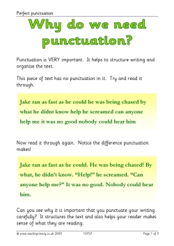 Perfect punctuation – why do we need it?