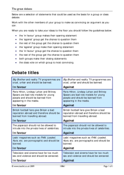 The great debate