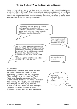 What the Envoy said and thought (My Last Duchess)