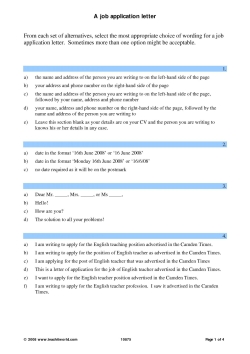 A job application letter