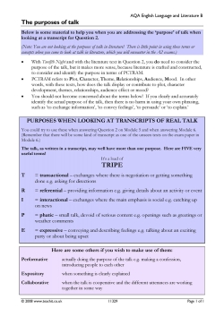 The purposes of talk