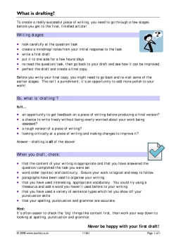 What is drafting an essay?