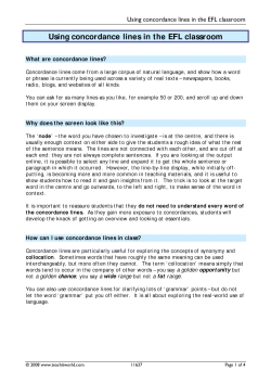 Using concordance lines in the EFL classroom