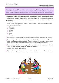 News-based lesson: Arctic territory role-play