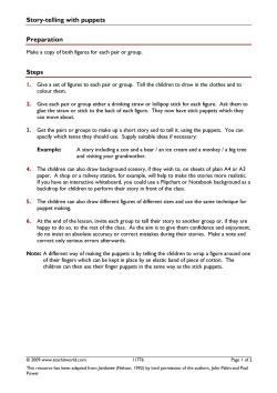 Story-telling with puppets