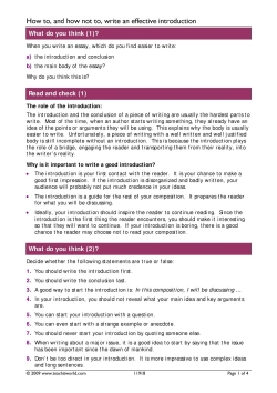How to write an effective introduction
