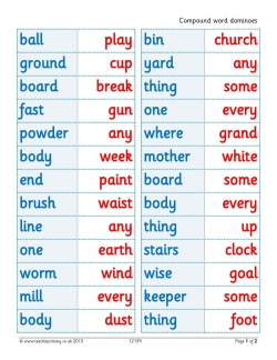 Compound word dominoes