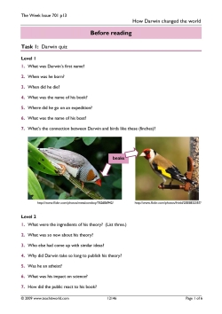 News-based lesson: 'How Darwin changed the world'