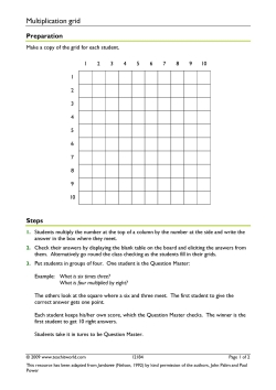 Multiplication grid