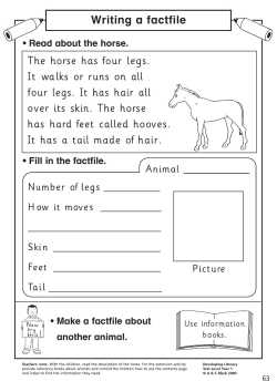 Writing a factfile