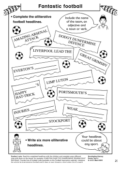 Fantastic football – alliteration task