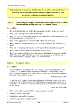 The character of Faustus