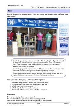 News-based lesson: how to donate to charity shops