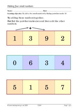 Adding four small numbers