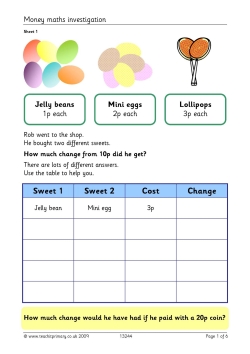 Money maths investigation