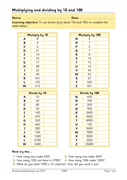 Year 3 mental maths test
