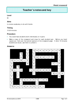 Hotel crossword and Hexbusters game