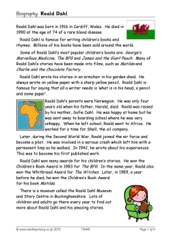 Biography: Roald Dahl
