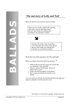 'The Sad Story of Lefty and Ned' - predictions activity 'The Sad Story of Lefty and Ned' - predictions activity