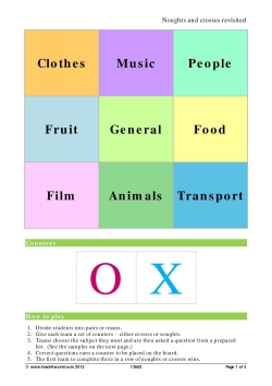 Noughts and crosses revisited