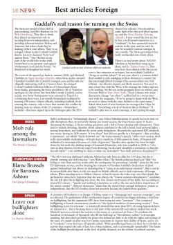 News-based lesson: Gaddaffi's real reason to turn on the Swiss