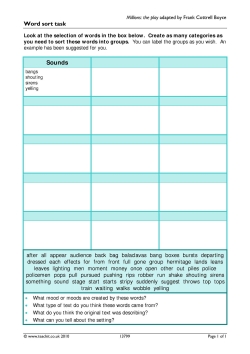 Word sort task
