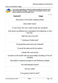 Heathcliff vs Edgar