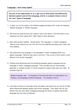 Language - how many types? Language - how many types?