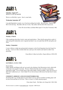 Diary extracts Diary extracts