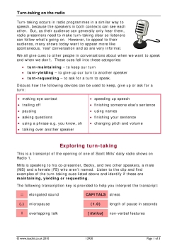 Turn-taking on the radio