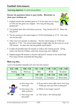 Football time-teasers