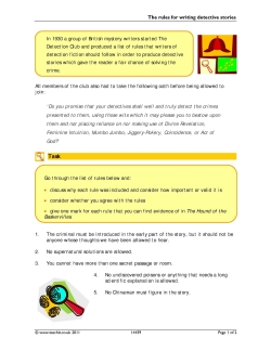Rules for writing detective stories