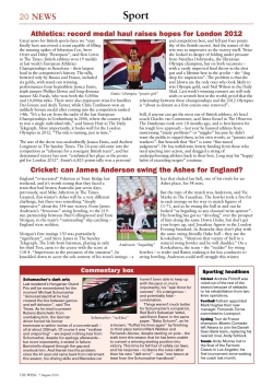 News-based lesson: Athletics: record medal haul raises hopes for London 2012