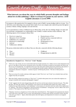 Essay plan: love in Mean Time Essay plan: love in Mean Time