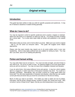 Andrew Moore's study guide for original writing Andrew Moore's study guide for original writing
