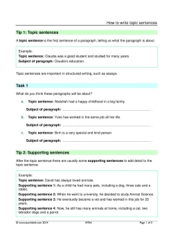 How to write topic sentences