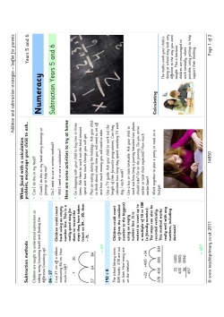 Addition and subtraction strategies leaflet for parents Y5/6