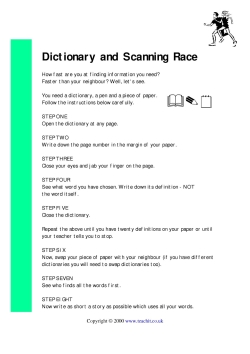 Dictionary and scanning race