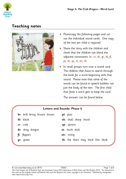'The Crab Dragon' word hunt – Oxford Reading Tree