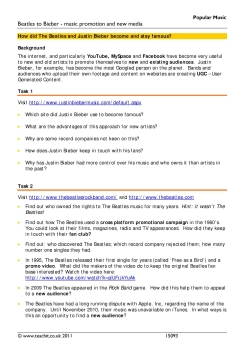 Beatles to Bieber - music promotion and new media