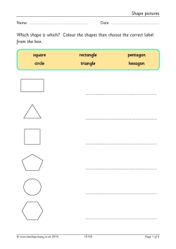 Shape pictures cut and stick