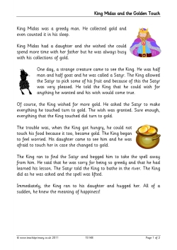 King Midas and the golden touch:comprehension