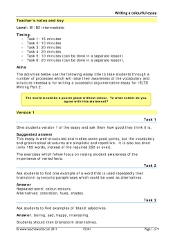 Writing a colourful essay