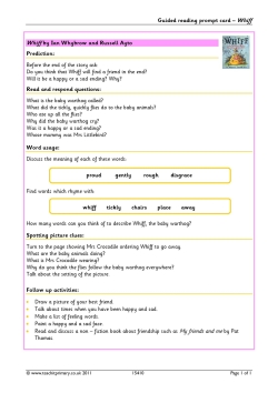 Guided reading prompt card - Whiff