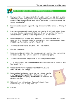 Tips and tricks for success in writing exams