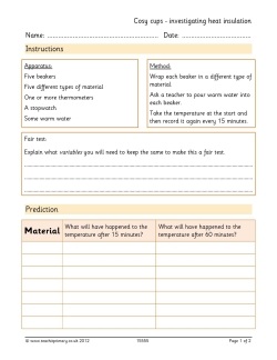 Cosy cups - investigating heat insulation