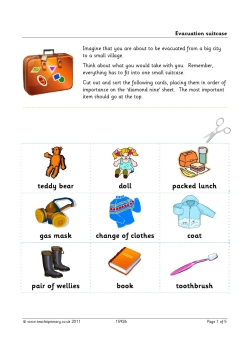Evacuation suitcase - activity pack
